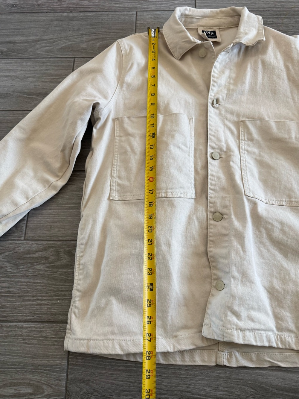 Zara|Canvas denim chore jacket in Off-White ,Workwear Shirt Jacket/anorak•LARGE - Picture 14 of 16